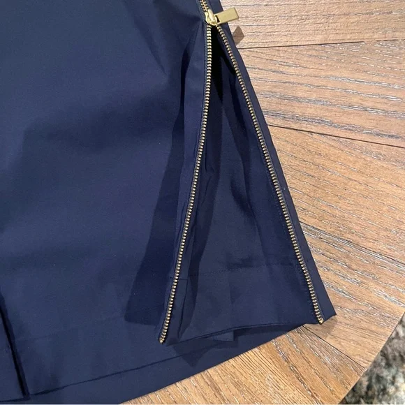 Hinson Wu Savannah Shirt Blouse Side Zippers French Cuff 3/4 Sleeves Navy Sz S - Picture 11 of 14